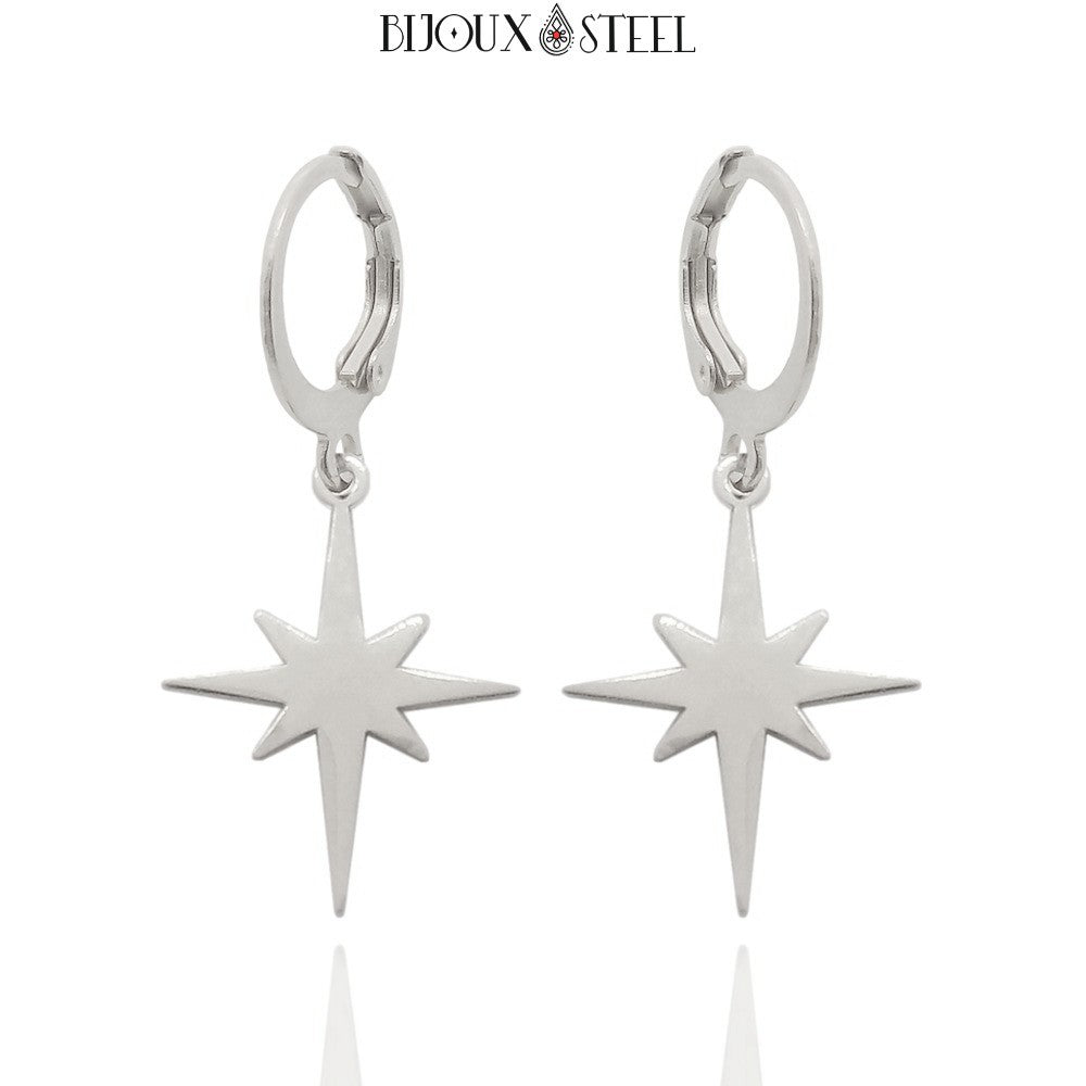 Dormeuses étoile En Acier Inoxydable – Bijou Tendance Et Discret Pour Femme