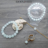 Bracelet aigue-marine et bijoux femmes dorés en aigue-marine