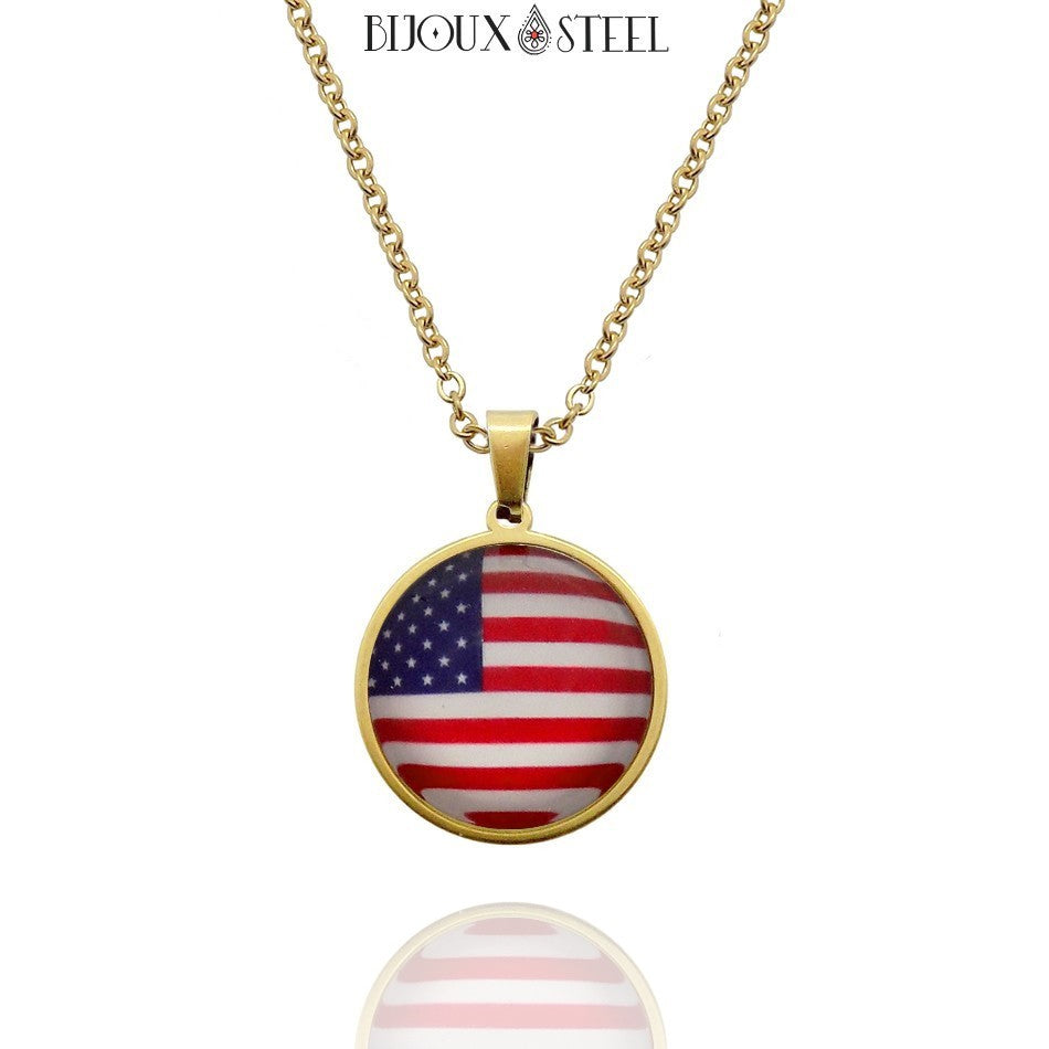 UKCOCO Bracelet Pendentif Drapeau Américain Cœur
