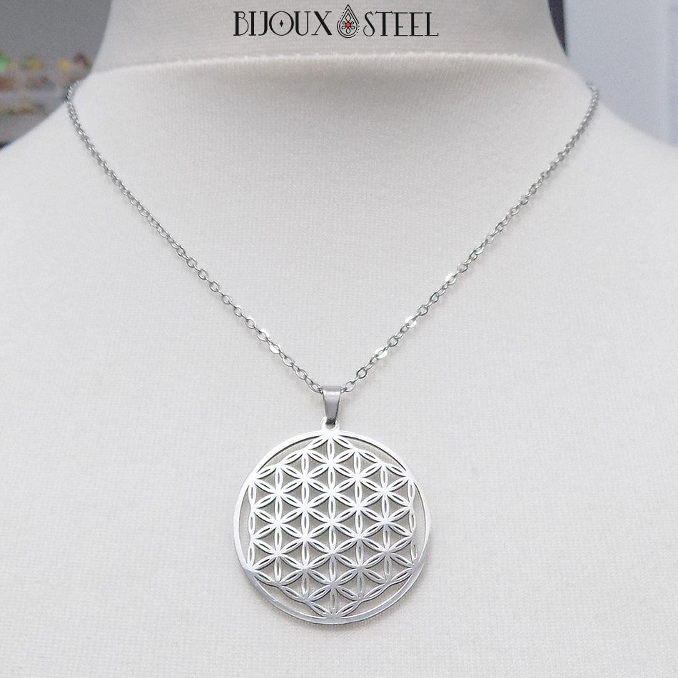 Ciondoli Fiore Della Vita In Acciaio Inox - 8 Pezzi Per Creazione Bijoux - Foto 5