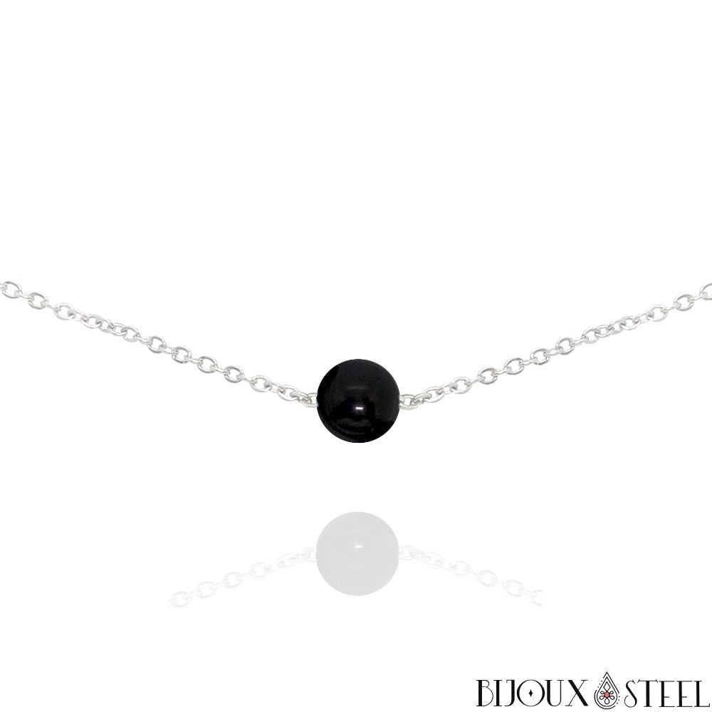 Collier chaine 1 perle Sirocco