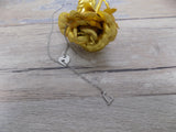 collier ajustable en y argenté personnalisé coeur et lettre en acier inoxydable