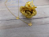 collier ajustable en y doré personnalisé coeur et lettre en acier inoxydable