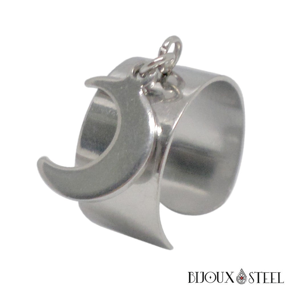 Bague Mauvais œil En Argent 925 Avec Cuillère - Bijou Lune étoile, Pour Femme