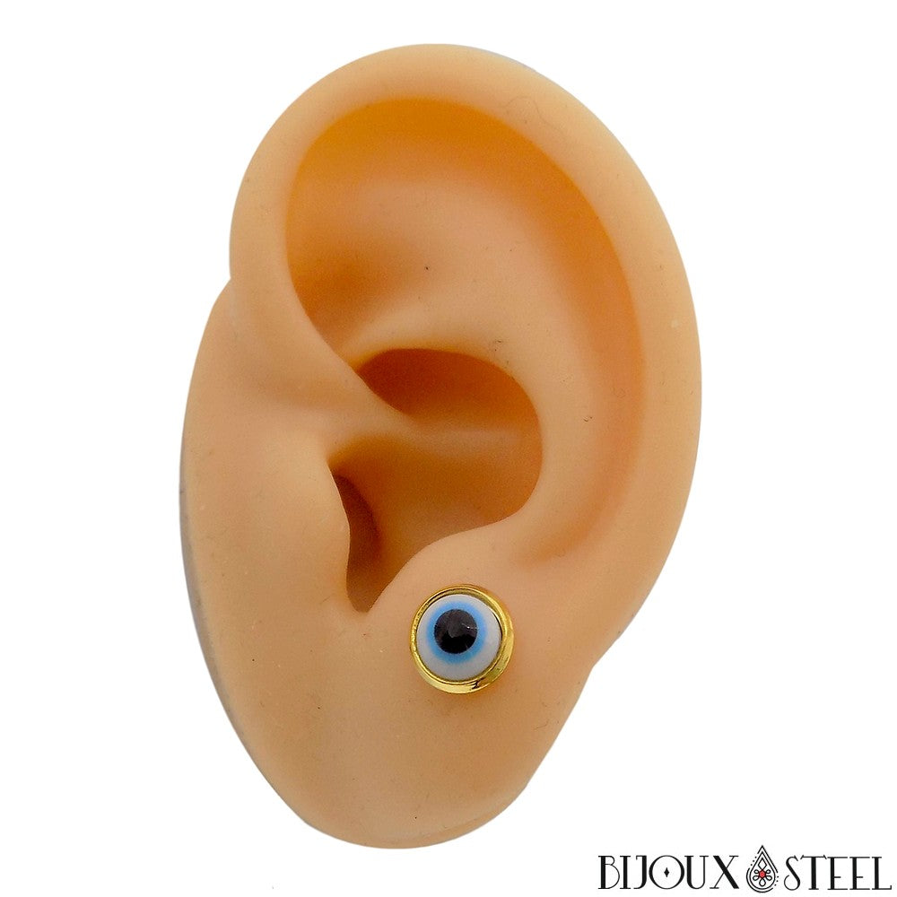 Boucles d'oreilles or mauvais œil - France Boucles d'oreilles or mauvais œil - France