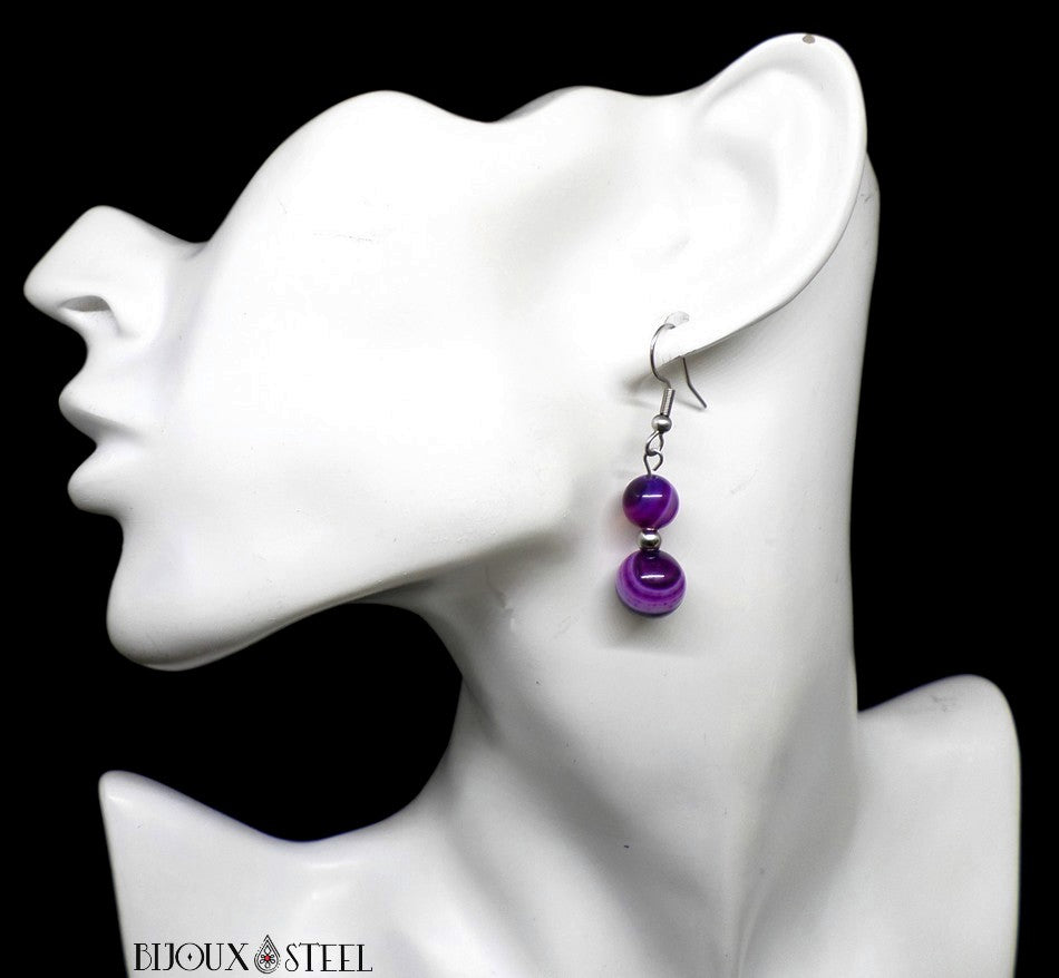 Boucles d'oreille en forme de goutte d'eau (pierre au choix Boucles d'oreille en forme de goutte d'eau (pierre au choix