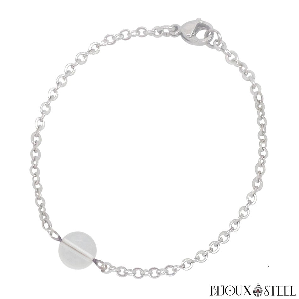 Bracelet Fantaisie En Métal Argenté Avec Pierre En Cristal - Occasion, Jolie Bijou Vintage - Voir Photos Pour Détails