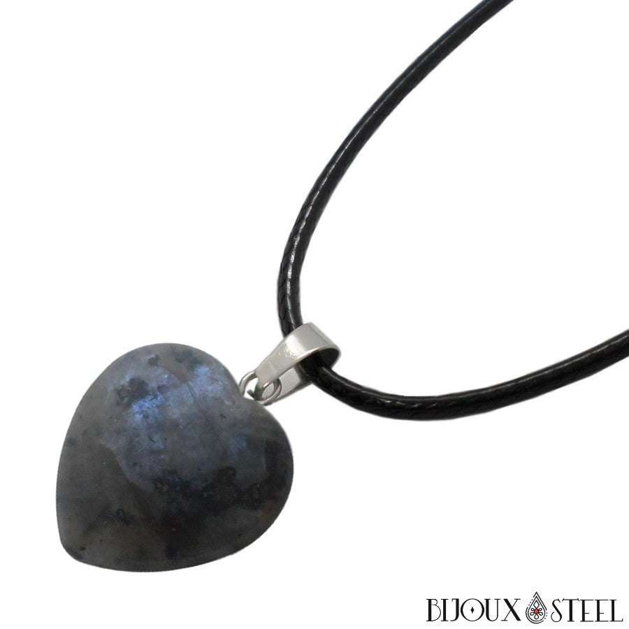 Pendentif Cœur En Lapis Lazuli Naturel - Pierre énergétique - Bijou Lithothérapie - Sans Chaîne