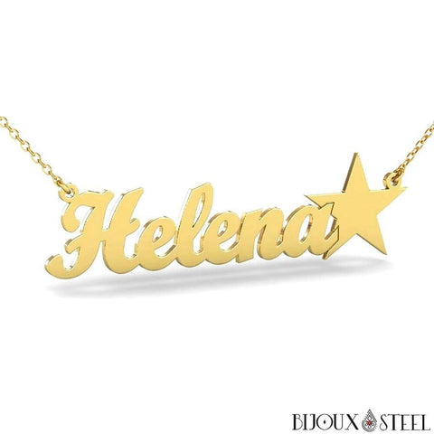 Collier doré personnalisé à prénom et étoile en acier chirurgical