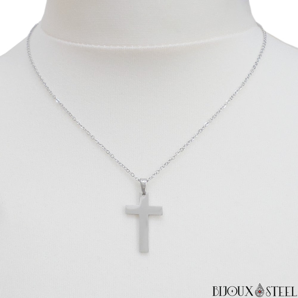 Pendentif Croix Ajourée en Acier Inoxydable - 16mm | La Boutique des