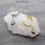 Bagues ajustables à pendentifs perles de quartz tourmaline
