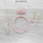 Bijoux parure en quartz rose
