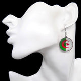 Boucles d'oreilles Algérie argentées sous cabochon en résine