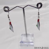 Boucles d'oreilles argentées drapeau de la Palestine