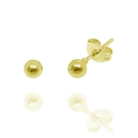 Boucles d'oreilles boules dorées 4mm en acier inoxydable