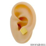 Boucles d'oreilles carrés dorés pour hommes et femmes en acier inoxydable