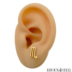 Boucles d'oreilles signe du zodiaque scorpion doré en acier inoxydable