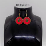 Boucles d'oreilles drapeau du Maroc sur présentoir
