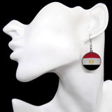Boucles d'oreilles Egypte argentées sous cabochon en résine et acier inoxydable