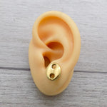 Boucles d'oreilles grain de café doré en acier