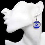 Boucles d'oreilles Israël sous cabochon en acier inoxydable