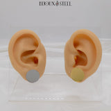 Boucles d'oreilles médailles rondes 14mm en acier inoxydable