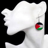 Boucles d'oreilles Palestine en résine et acier inoxydable