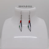 Boucles d'oreilles pendantes argentées carte de la Palestine en acier inoxydable
