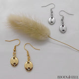 Boucles d'oreilles pendantes grains de café en acier inoxydable