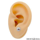 Boucles d'oreilles perles acier argenté 6mm