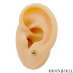 Boucles d'oreilles perles acier doré 4mm