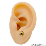 Boucles d'oreilles perles acier doré 6mm