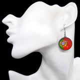 Boucles d'oreilles Portugal argentées sous cabochon en acier inoxydable et résine