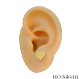 Boucles d'oreilles puces coeurs dorés en acier inoxydable