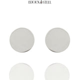 Boucles d'oreilles rondes médailles argentées en acier inoxydable