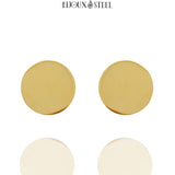 Boucles d'oreilles rondes médailles dorées en acier inoxydable