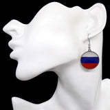 Boucles d'oreilles Russie argentées sous cabochon en résine
