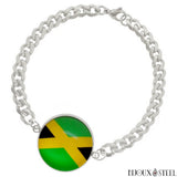 Bracelet homme argenté maille cubaine en acier inoxydable