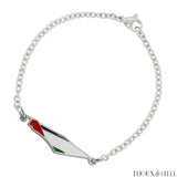 Bracelet argenté Palestine en acier inoxydable