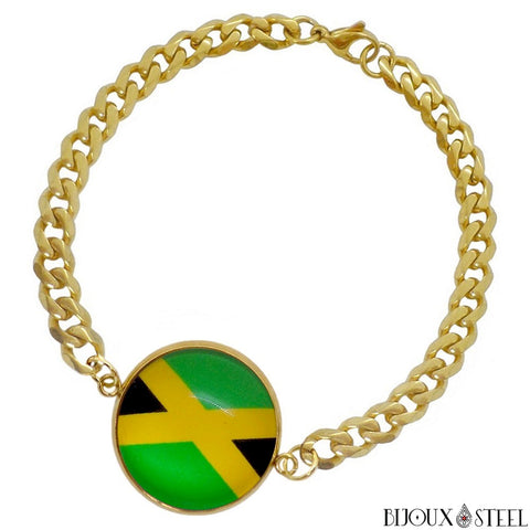 Bracelet homme doré maille cubaine en acier inoxydable