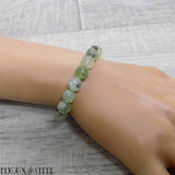 Bracelet élastique en perles de prehnite 8mm