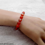 Bracelet en perles d'agate rouge 8mm en pierre naturelle teintée