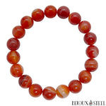 Bracelet en perles d'agate rouge teintée 10mm