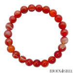 Bracelet en perles d'agate rouge teintée 8mm