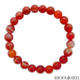 Bracelet en perles d'agate rouge teintée 8mm