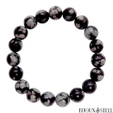 Bracelet en perles d'obsidienne neige 10mm