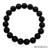 Bracelet en perles d'obsidienne noire 10mm
