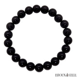Bracelet en perles d'obsidienne noire 8mm