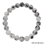 Bracelet en perles de quartz tourmaline noire 8mm
