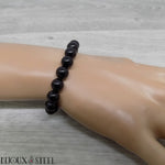Bracelet en perles de tourmaline noire 8mm en pierre naturelle